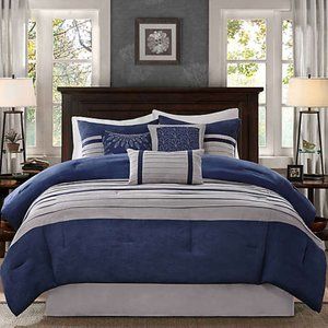 NEW Madison Park Microsuede 7-Pc.Comforter Set King